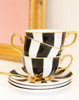 Ebony Stripes Teacup & Saucer