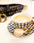 Ebony Houndstooth Teacup & Saucer_2