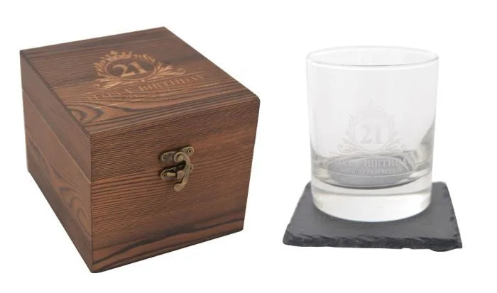 Birthday Glass &amp; Coaster Set