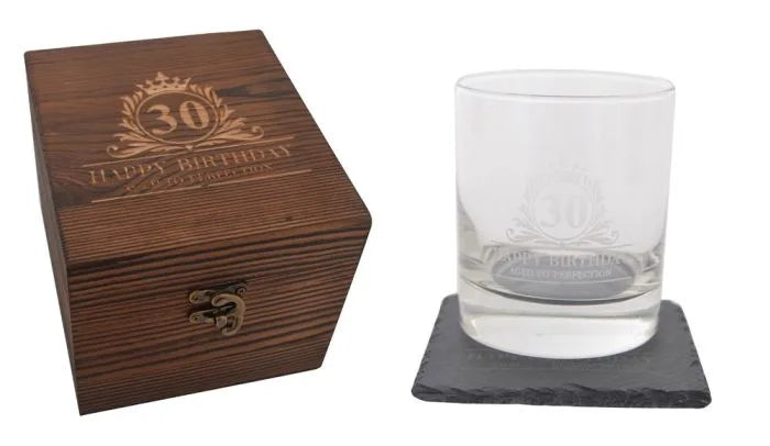 Birthday Glass &amp; Coaster Set