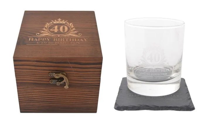 Birthday Glass &amp; Coaster Set