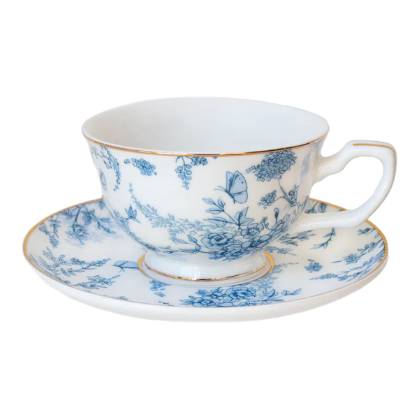 French Toile Teacup & Saucer
